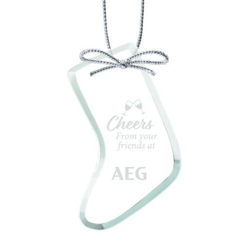 Elegant Jade Stocking Ornament with Silver Ribbon Personalized Gifts - Ornaments - Elegant Jade Stocking Ornament with Silver Ribbon