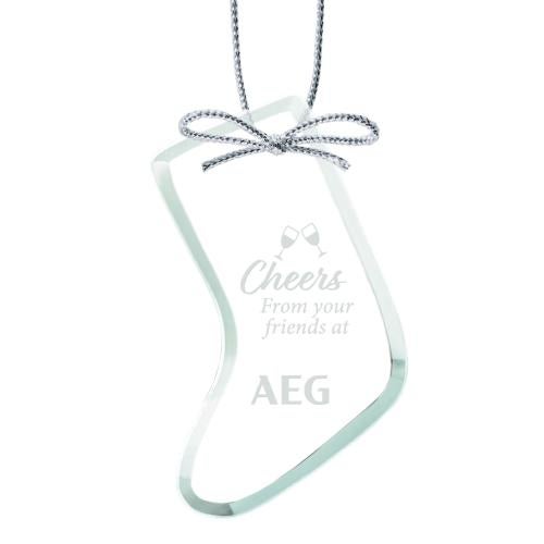 Personalized Gifts - Ornaments - Elegant Jade Stocking Ornament with Silver Ribbon