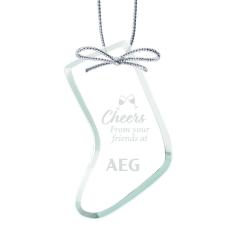 Elegant Jade Stocking Ornament with Silver Ribbon - Personalized Gifts