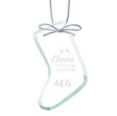 Elegant Jade Stocking Ornament with Silver Ribbon - Ornaments