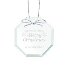 Jade Octagon Ornament with Silver Ribbon - Ornaments