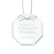 Jade Octagon Ornament with Silver Ribbon - Ornaments