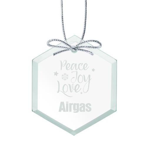 Jade Hexagon Ornament with Silver Ribbon Personalized Gifts - Ornaments - Jade Hexagon Ornament with Silver Ribbon