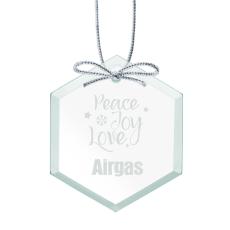 Jade Hexagon Ornament with Silver Ribbon - Personalized Gifts
