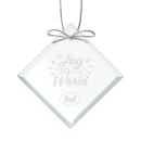 Square Jade Ornament with Silver Ribbon