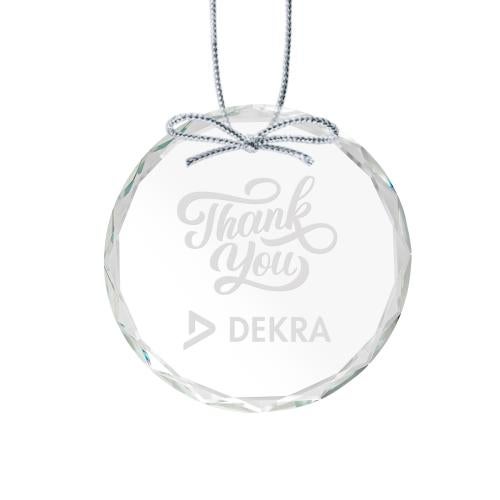 Personalized Gifts - Ornaments - Crystal Round Ornament with Silver Ribbon