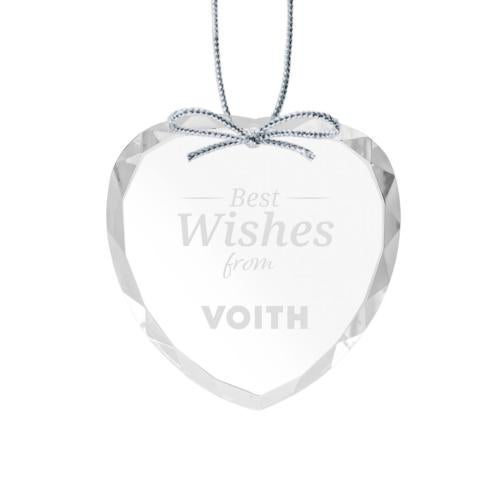 Personalized Gifts - Ornaments - Sure! Here's a suggested product title:

Crystal Heart Ornament - Deep Etch Customization