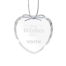 Sure! Here's a suggested product title:  Crystal Heart Ornament - Deep Etch Customization - Ornaments