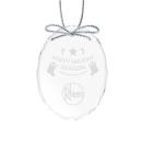 Oval Crystal Ornament with Silver Ribbon