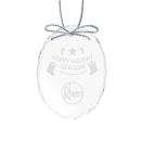Oval Crystal Ornament with Silver Ribbon
