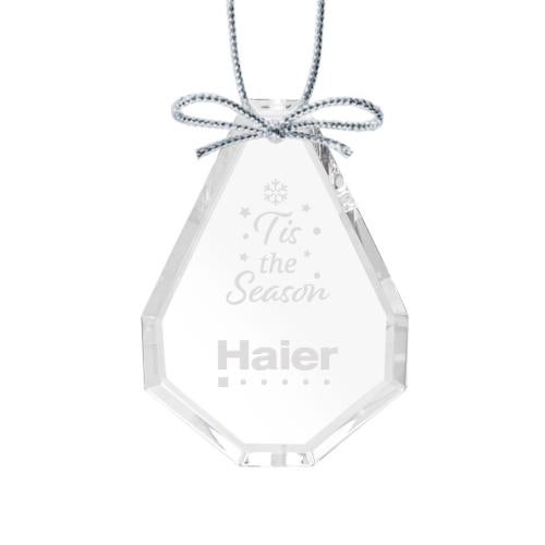 Personalized Gifts - Ornaments - Crystal Teardrop Ornament with Silver Ribbon