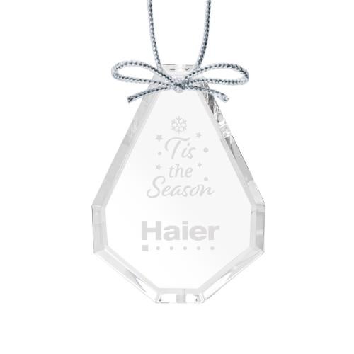 Personalized Gifts - Ornaments - Crystal Teardrop Ornament with Silver Ribbon