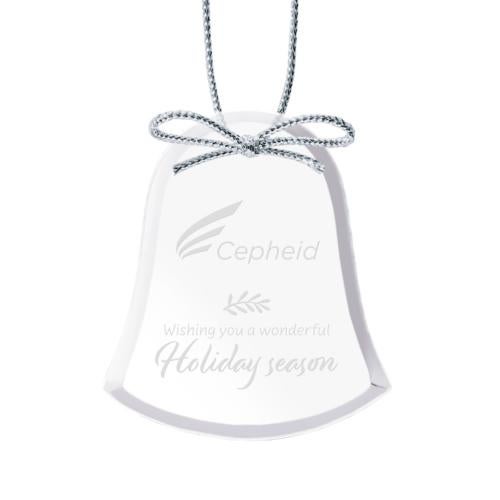 Personalized Gifts - Ornaments - Starfire Bell Glass Ornament with Silver Ribbon