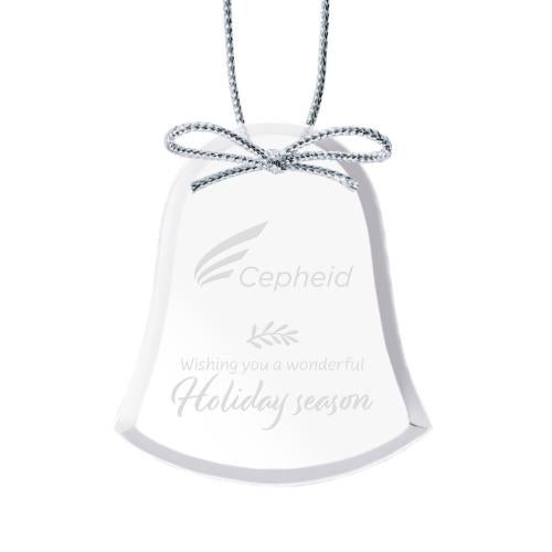 Personalized Gifts - Ornaments - Starfire Bell Glass Ornament with Silver Ribbon