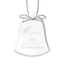 Starfire Bell Glass Ornament with Silver Ribbon - Ornaments