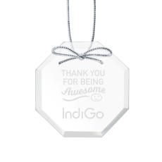 Elegant Starfire Glass Octagon Ornament  - Personalized Gifts