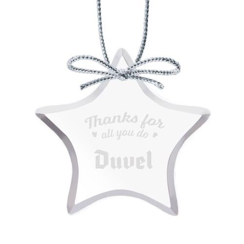Personalized Gifts - Ornaments - Elegant Starfire Glass Ornament with Ribbon