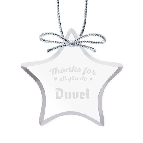 Personalized Gifts - Ornaments - Elegant Starfire Glass Ornament with Ribbon