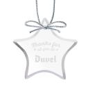 Elegant Starfire Glass Ornament with Ribbon