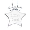 Elegant Starfire Glass Ornament with Ribbon