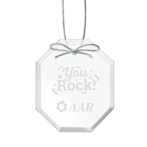Personalized Gifts - Ornaments - Elegant Starfire Glass Ornament with Silver Ribbon