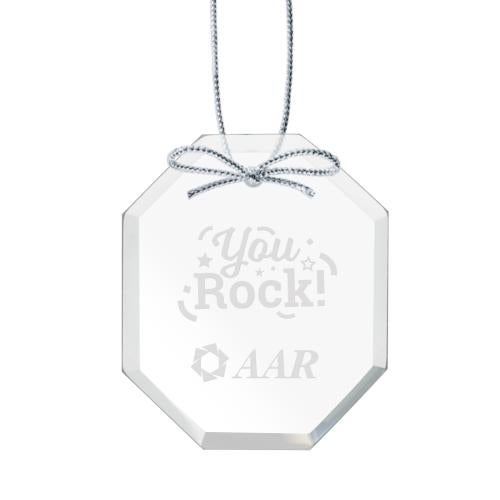Personalized Gifts - Ornaments - Elegant Starfire Glass Ornament with Silver Ribbon