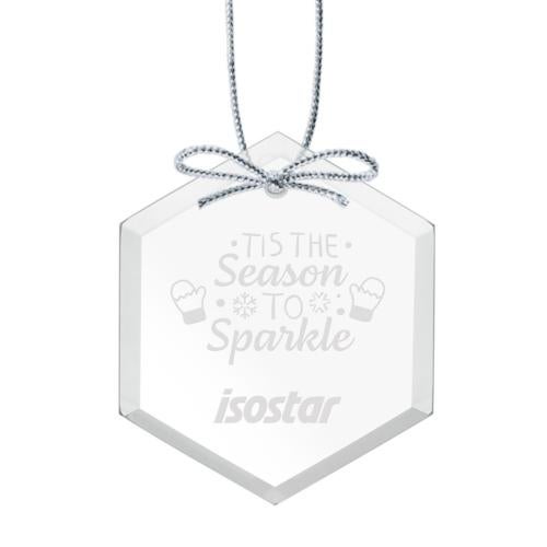 Personalized Gifts - Ornaments - Starfire Hexagon Glass Ornament 