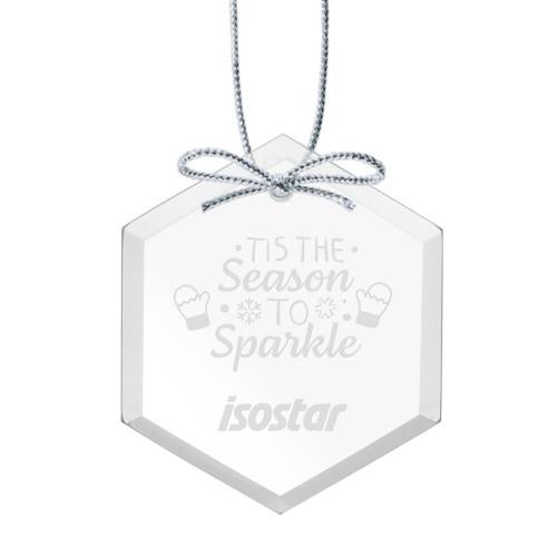 Personalized Gifts - Ornaments - Starfire Hexagon Glass Ornament 