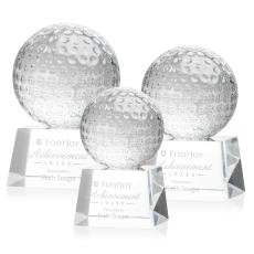 Golf Ball Crystal Award on Robson Base - Golf Awards and Trophies