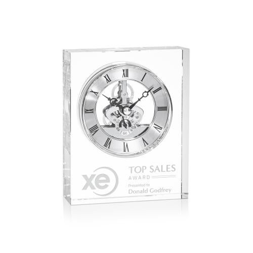 Crystal Clocks - Crystal Ashland Clock - Silver Dial