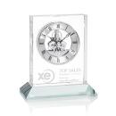 Crystal Ashland Clock with Silver Dial & Base