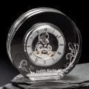 Silver Crystal Award Clock with Modern Design