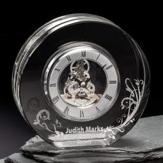 Silver Crystal Award Clock with Modern Design - New Additions