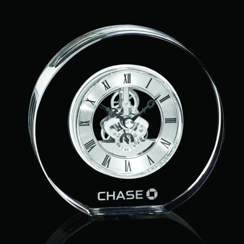 Elegant Crystal Skeleton Clock Award Crystal Clocks - Elegant Crystal Skeleton Clock Award