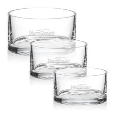 Elegant Glenwood Deep Etch Bowl Set - Crystal Bowls