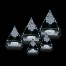 Optical Crystal Pyramid Award - Customizable - Personalized Gifts