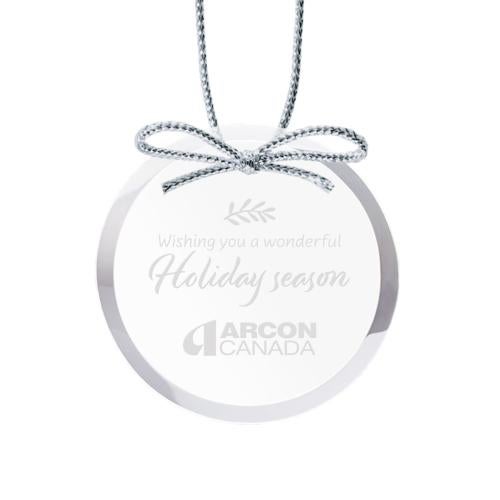 Personalized Gifts - Ornaments - Round Glass Ornament with Silver Ribbon