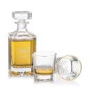 Santana Crystal Decanter & Gold Rim Glass Set