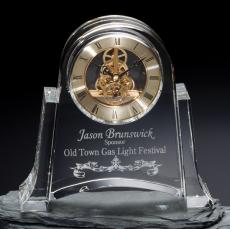 Dresden Gold Skeleton Crystal Clock Award - Crystal Clocks