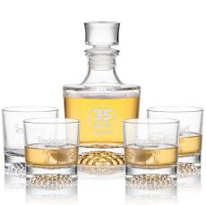 Buxton Crystal Decanter Set with 2 Glasses - Barware Gifts