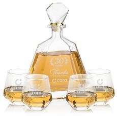 Hartsdale Crystal Decanter & Glass Set - Barware Gifts
