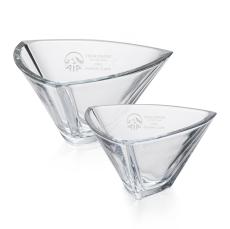 7 Giosetta Deep Etch Crystal Bowl - Championship Trophies