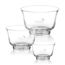 Elegant Footed Barenger Etch Crystal Bowl - Trophies