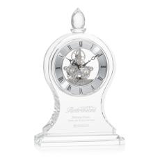 Optical Crystal Mechanical Desk Clock Award - Crystal Clocks