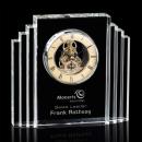 Elegant Optical Crystal Gold Skeleton Clock