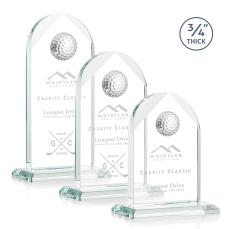 Elegant Starfire Crystal Golf Award - Trophies