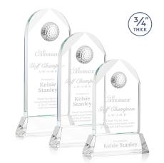 Starfire Crystal Golf Award with Optical Ball - Trophies