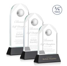 Starfire Crystal Golf Award with Black Base - Golf Awards and Trophies