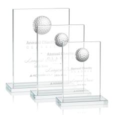 Golf Award with 3D Crystal Ball on Base - Golf Awards and Trophies