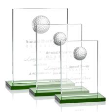 Cumberland Green Golf Award with 3D Crystal Ball - Golf Awards and Trophies